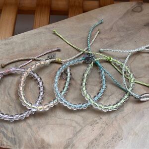 4Ocean Bracelet Lot + Pura Vida Cowrie 5 Adjustable Beach Bracelets Surfer Style